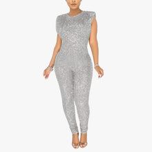 Load image into Gallery viewer, 2021 New Spring Sequined Jumpsuits Sleeveless High Waist Bodycon Shinny Elegant For Evening Party Night Club Rompers &amp; Jumpsuits
